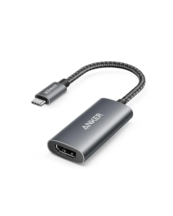Cáp chuyển USB-C sang HDMI Anker 518 A8317 – Hỗ trợ 8K @ 60 Hz / 4K @ 144 Hz chuẩn HDMI 2.1, vỏ nhôm bọc dù, tương thích MacBook và Samsung DeX.