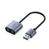 Cáp chuyển USB sang Sound Jasoz T-G169, vỏ nhôm cao cấp, chip HS-100B, hỗ trợ 2 cổng 3.5mm loa và mic, âm thanh stereo 2 kênh, đầu cáp mạ nickel, cắm là dùng không cần driver.