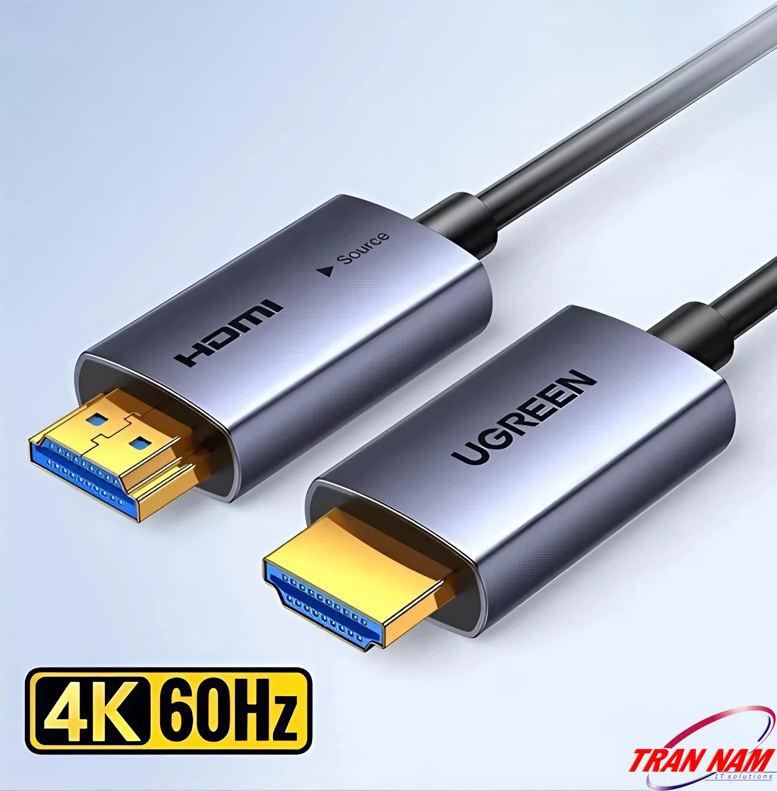 Đầu cáp HDMI mạ vàng 4K@60Hz – Cáp HDMI 2.0 Sợi Quang Ugreen HD178 (Ugreen 45503–45512) truyền tín hiệu ổn định, chống nhiễu, không suy hao. Cáp HDMI 2.0 Sợi Quang Ugreen HD178 – Ugreen 45503, 45504, 45505, 45506, 45507, 45508, 45509, 45510, 45511, 45512 – hỗ trợ 4K@60Hz, HDR, ARC, đầu HDMI mạ vàng chống nhiễu, truyền xa 100m không suy hao.