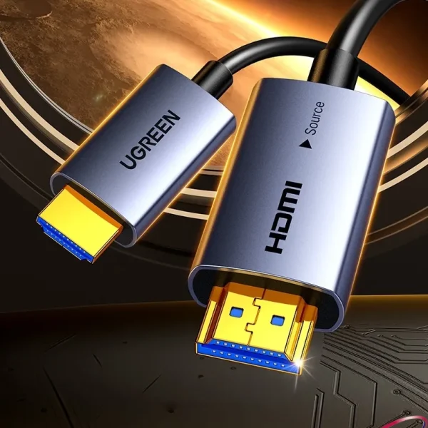 Dây HDMI Sợi Quang Dài 15M Hỗ Trợ 4K@60Hz HDR Ugreen 45504 3 Cáp HDMI 2.0 Sợi Quang Ugreen HD178 – Ugreen 45503, 45504, 45505, 45506, 45507, 45508, 45509, 45510, 45511, 45512 – đầu HDMI mạ vàng, truyền tín hiệu 4K@60Hz ổn định, vỏ hợp kim nhôm chống nhiễu, thiết kế cao cấp.