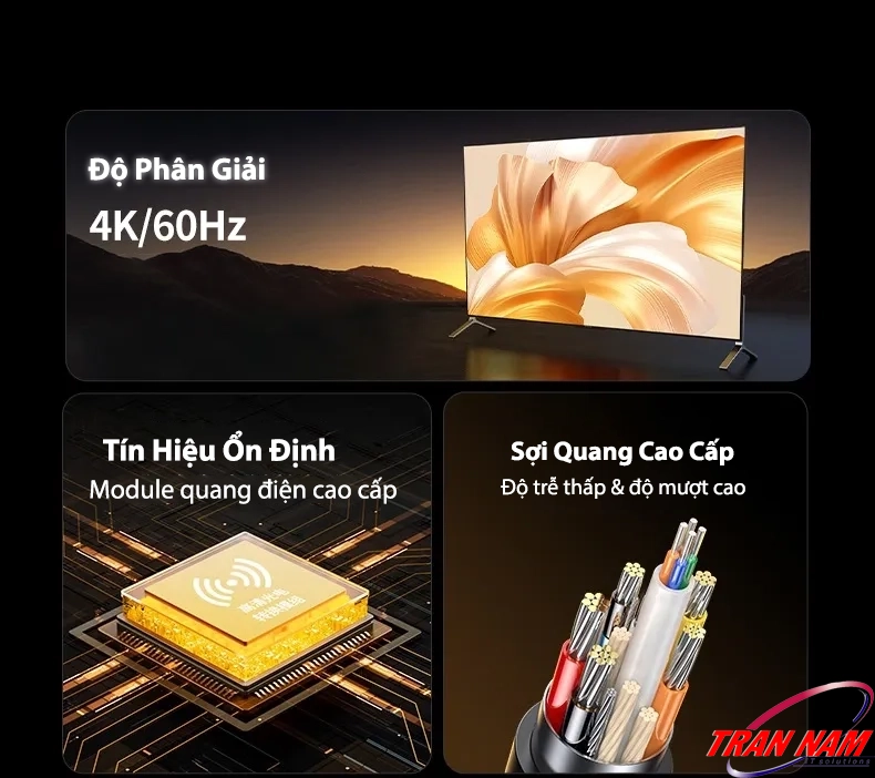 4K@60Hz – Module quang điện cao cấp – Cáp HDMI 2.0 Sợi Quang Ugreen HD178 (Ugreen 45503–45512) truyền tín hiệu ổn định, sợi quang cao cấp độ trễ thấp. Cáp HDMI 2.0 Sợi Quang Ugreen HD178 – Ugreen 45503, 45504, 45505, 45506, 45507, 45508, 45509, 45510, 45511, 45512 – hỗ trợ độ phân giải 4K@60Hz, module quang điện cao cấp, sợi quang chất lượng cao độ trễ thấp và tín hiệu ổn định.