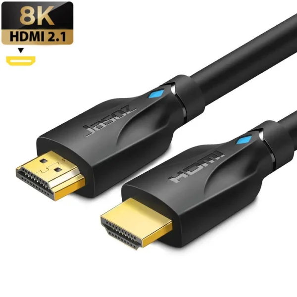 Cáp HDMI 2.1 Jasoz A122 T-A235 T-A236 T-A237 T-A267 T-A324 hỗ trợ 8K@60Hz 4K@120Hz 2K@144Hz, băng thông 48Gbps, đầu mạ vàng 24K, truyền hình ảnh sắc nét cho TV, PS5, máy chiếu, màn hình 8K UHD.