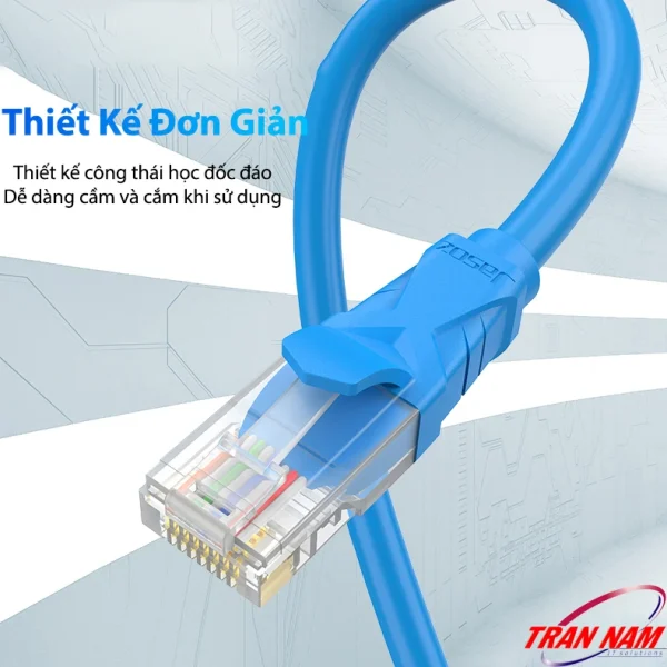 Cáp mạng Jasoz E104 Cat6 UTP thiết kế đơn giản, đầu RJ45 mạ vàng 1U, dễ dàng cắm rút – SKU T-E130 đến T-E138