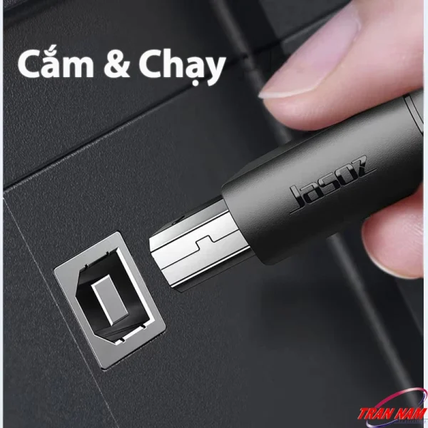Cáp máy in Jasoz D121 USB-C to USB-B hỗ trợ Plug & Play, kết nối nhanh không cần driver – dùng chung cho SKU T-D210 0.5m, T-D211 1m, T-D212 1.5m, T-D213 2m, T-D214 3m