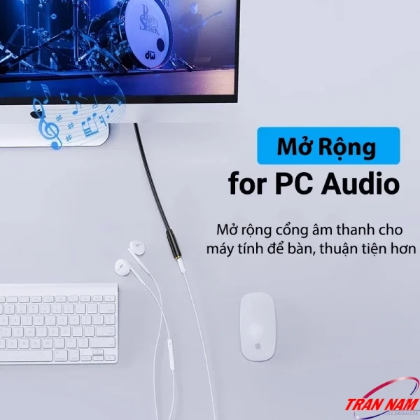 Cáp Nối Dài Audio 3.5mm Jasoz C106 – Mở Rộng Kết Nối Âm Thanh Cho PC, Laptop, Tai Nghe – Jasoz T-C166 T-C167 T-C169 T-C170