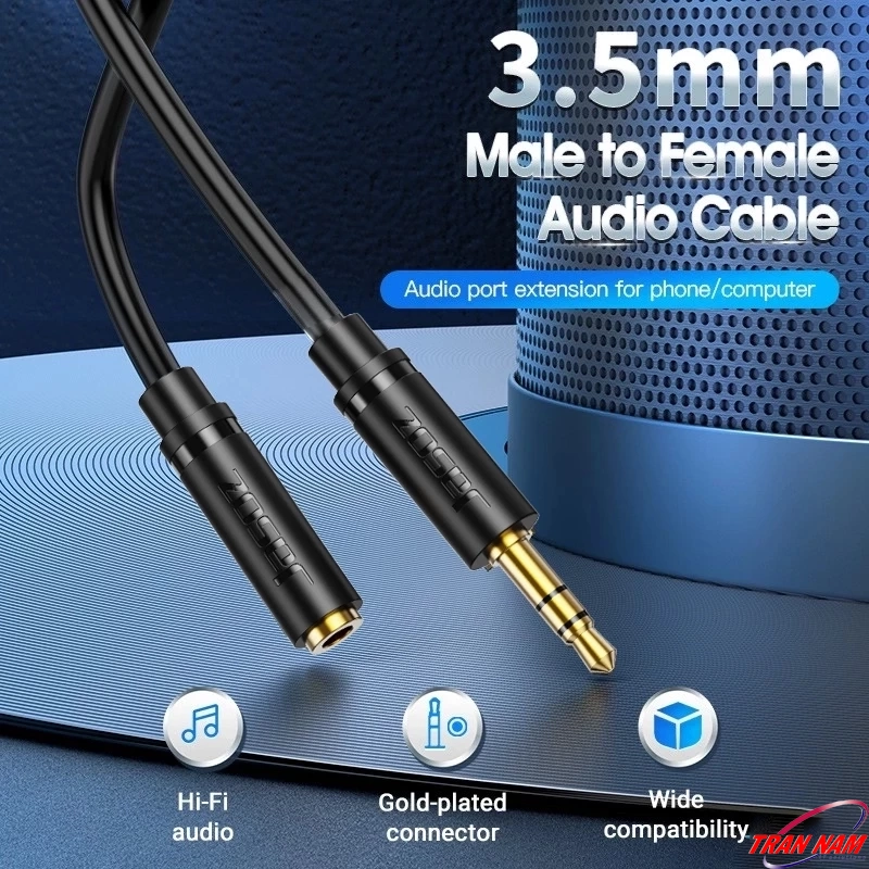 Cáp Audio 3.5mm Male To Female Jasoz C106 – Dây Nối Dài Âm Thanh Hi-Fi, Đầu Mạ Vàng, Tương Thích Rộng – Jasoz T-C166 T-C167 T-C169 T-C170