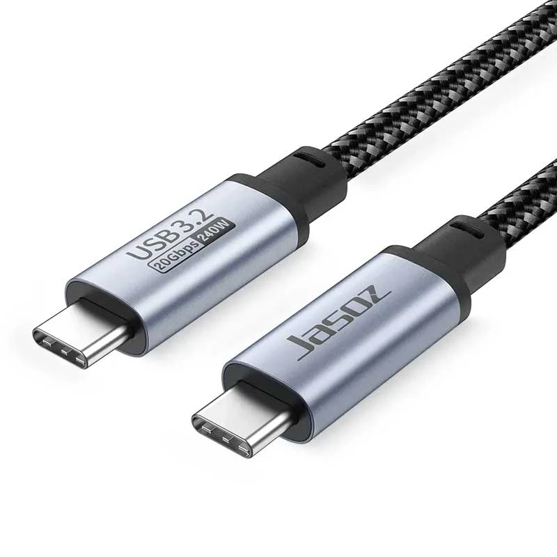 Cáp USB-C 3.2 Jasoz D120 240W 20Gbps 4K@60Hz – Các SKU T-D206 0.5M, T-D207 1M, T-D208 1.2M, T-D216 1.5M, T-D209 2M Cáp USB-C 3.2 Jasoz D120 hỗ trợ sạc nhanh 240W, truyền dữ liệu 20Gbps, xuất hình ảnh 4K@60Hz – SKU T-D206 0.5M, T-D207 1M, T-D208 1.2M, T-D216 1.5M, T-D209 2M