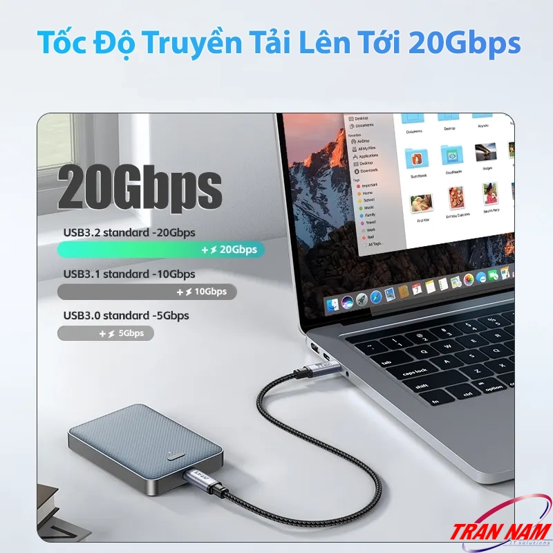 Cáp USB-C 3.2 Jasoz D120 20Gbps 240W Hỗ Trợ 4K@60Hz – Tương thích MacBook, iPhone 15, Laptop – SKU T-D206 đến T-D209 Cáp USB-C 3.2 Jasoz D120 tốc độ truyền tải 20Gbps, sạc nhanh PD 240W, hỗ trợ xuất hình ảnh 4K@60Hz – dùng cho laptop, MacBook, SSD rời. SKU: T-D206, T-D207, T-D208, T-D216, T-D209