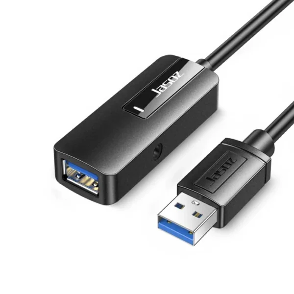 Cáp nối dài USB 3.0 Jasoz D116 (T-D182, T-D183, T-D184, T-D185) có chipset khuếch đại VL210, tốc độ 5Gbps, hỗ trợ nguồn phụ 5V2A, truyền xa ổn định cho máy tính, laptop, camera, máy in, DAC, ổ cứng rời.
