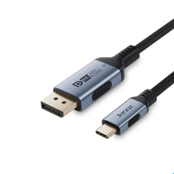 Cáp USB-C Sang DisplayPort 8K@60Hz Jasoz T-A397 Hỗ Trợ 2 Chiều, Dài 2M, Đầu Mạ Vàng