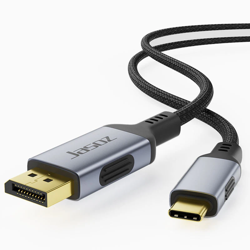 Cáp USB-C Sang DisplayPort Jasoz A144, dây bện lưới chống gãy gập, đầu cáp hợp kim nhôm mạ vàng 24K