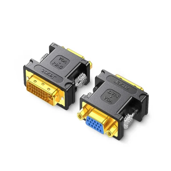 Đầu chuyển DVI 24+5 sang VGA Jasoz T-G157, hỗ trợ Full HD 1080p@60Hz, cắm là chạy, đầu mạ vàng chống oxy hóa, truyền hình ảnh ổn định.