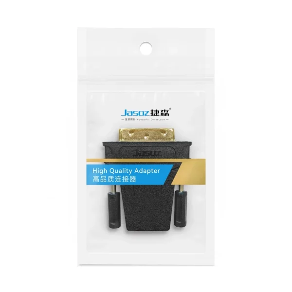 Bao bì đầu chuyển DVI sang HDMI 2 chiều Jasoz T-G156 đóng gói cao cấp, đầu cắm mạ vàng, hỗ trợ Full HD