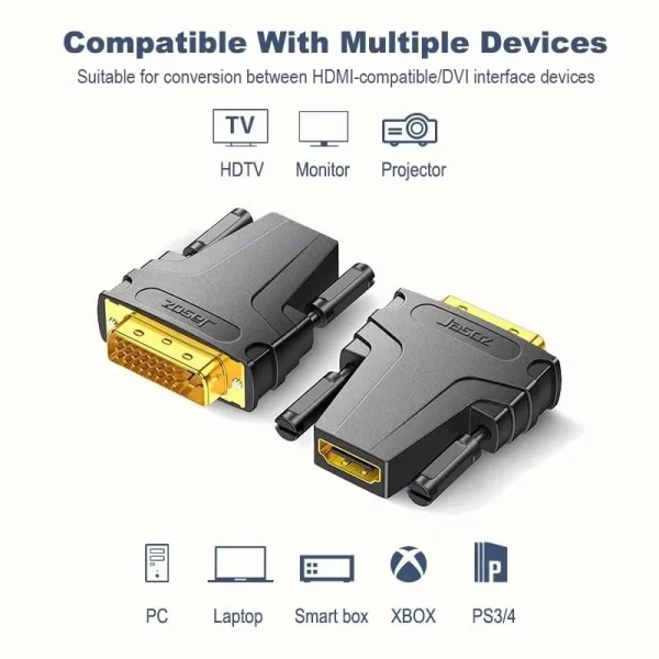 Đầu chuyển DVI sang HDMI 2 chiều Jasoz T-G156 tương thích PC, Laptop, Smart Box, HDTV, PS3/PS4