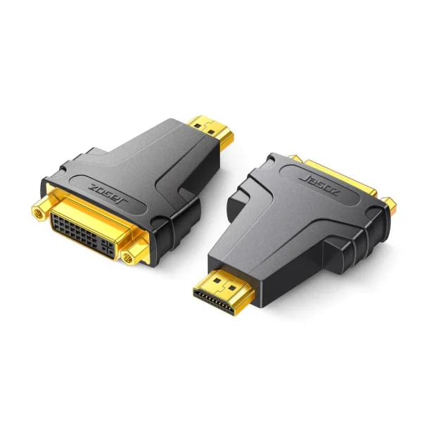 Đầu chuyển HDMI sang DVI 24+5 Female 2 chiều Jasoz T-G155 hỗ trợ Full HD 1080p@60Hz, đầu mạ vàng chống oxy hóa, vỏ ABS bền bỉ