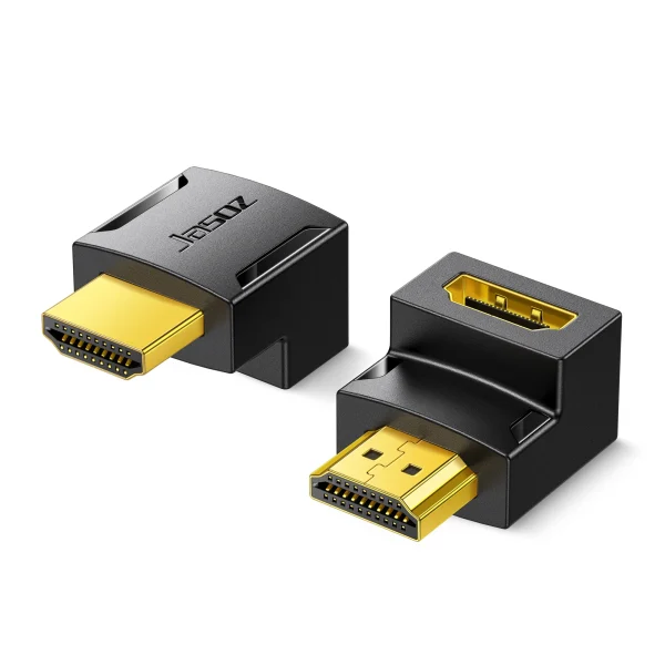 Đầu nối HDMI vuông góc bẻ xuống Jasoz T-G154 hỗ trợ 4K 60Hz, đầu mạ vàng chống nhiễu, thiết kế 90 độ gọn gàng