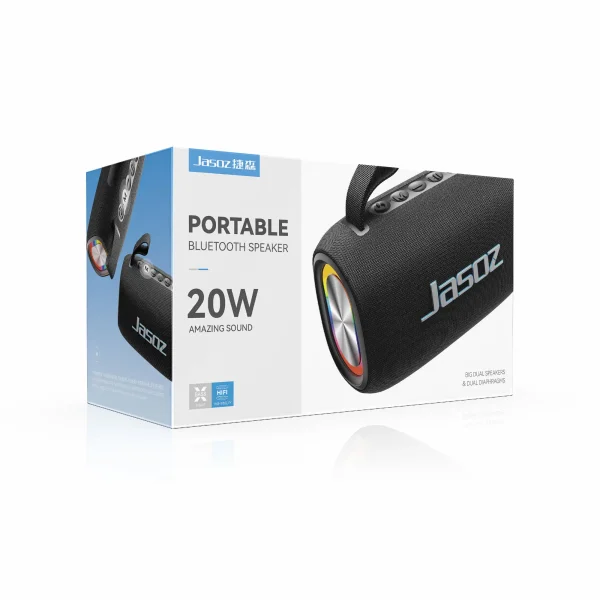 Hộp sản phẩm Loa Bluetooth Max 20W Jasoz T-K162 – Portable Bluetooth Speaker 20W Bluetooth 5.2 Pin 4000mAh Chống Nước IPX5 TWS