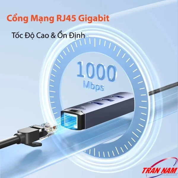 Jasoz T-F136 – Bộ Chuyển USB to LAN RJ45 Gigabit 1000Mbps, tốc độ cao ổn định