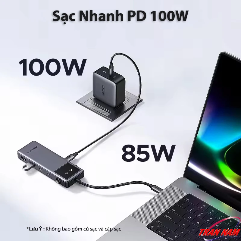 Ugreen 35998 CM888 – Sạc nhanh PD 100W, đầu ra 85W cho laptop Hub USB-C Ugreen 35998 CM888 hỗ trợ sạc nhanh PD 100W với công suất đầu ra 85W cho laptop