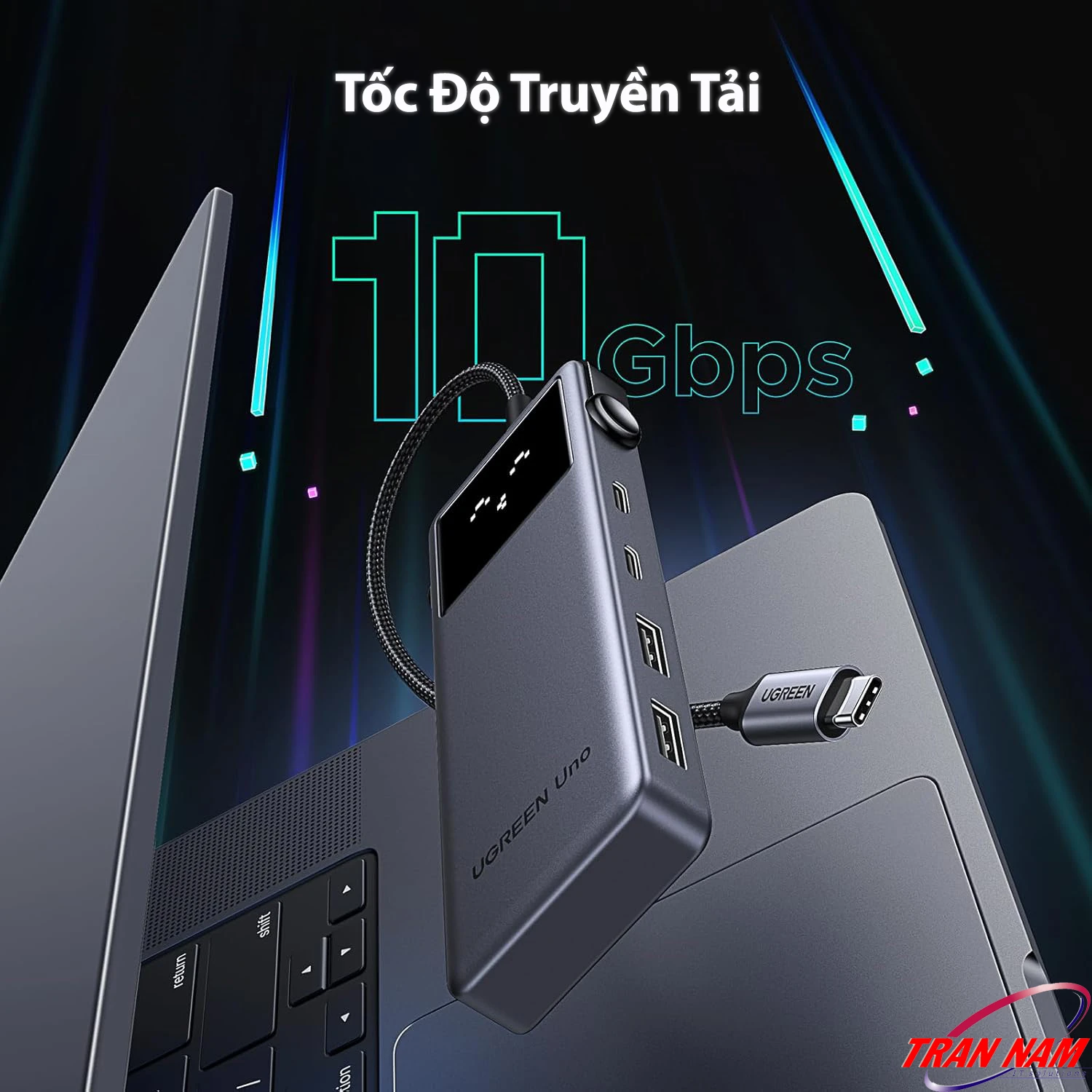 Ugreen 35998 CM888 – Truyền dữ liệu 10Gbps với USB 3.2 Gen2 Hub USB-C Ugreen 35998 CM888 hỗ trợ truyền dữ liệu tốc độ cao 10Gbps qua USB 3.2 Gen2