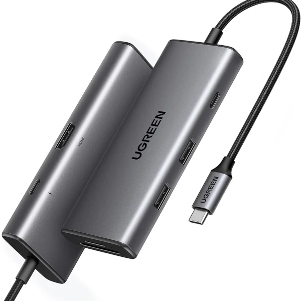 Hub USB-C 7-in-1 Ugreen 15531 CM498 hỗ trợ HDMI 4K, USB 3.2 10Gbps, PD 100W, SD/TF – thiết kế nhôm cao cấp
