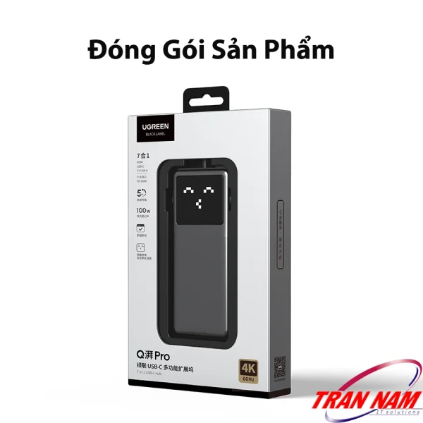 Hộp đóng gói Hub USB-C 7-in-1 Ugreen 45155 hỗ trợ HDMI 4K60Hz và PD 100W