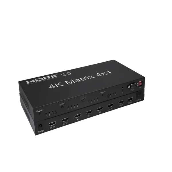 Bộ chia HDMI Matrix 4×4 DTECH DT-7030 hỗ trợ 4K@60Hz HDMI 2.0 điều khiển IR RS232