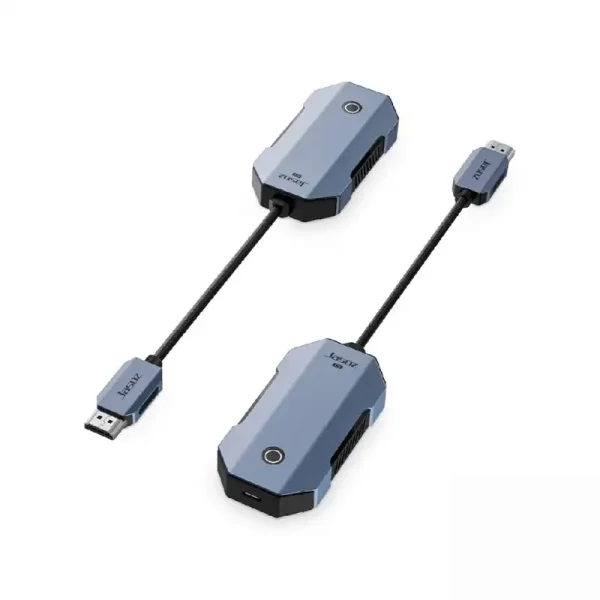 Bộ thu phát HDMI không dây 4K Jasoz T-G191 màu xanh xám bao gồm TX và RX với cáp HDMI tích hợp khoảng cách 50m