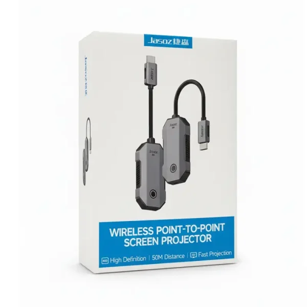 Bộ thu phát HDMI không dây 4K Jasoz T-G191 màu xanh xám bao gồm TX và RX với cáp HDMI tích hợp khoảng cách 50m