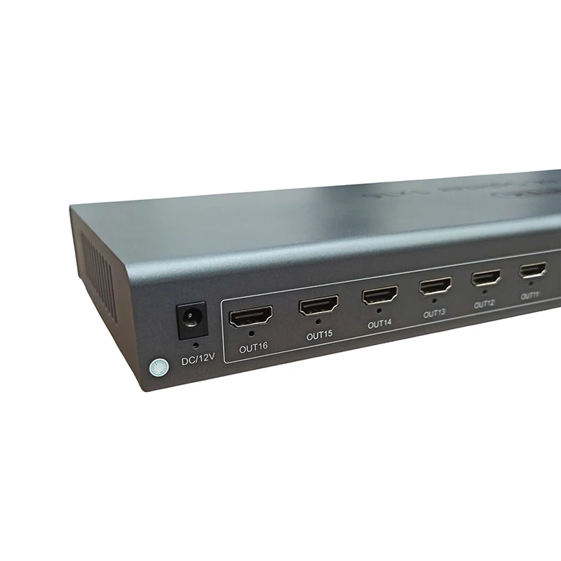 Unitek V137A - Chia HDMI 1 Ra 16 Màn Hình 4K Bộ chia tín hiệu HDMI Splitter 1 input 16 output Unitek V137A, vỏ nhôm nguyên khối màu xám đen, 16 cổng HDMI mạ vàng, hỗ trợ độ phân giải 4K@30Hz