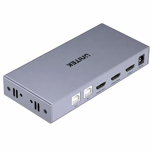 Bộ chuyển mạch KVM HDMI Unitek V307A 4K@60Hz UHD — kết nối 2 PC dùng chung 1 màn hình, HDMI 2.0 2x1, USB share keyboard mouse