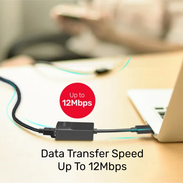 Bộ kéo dài USB Unitek Y-UE01001 cắm laptop trên bàn làm việc — tốc độ truyền dữ liệu 12Mbps chuẩn USB 1.1 phù hợp cho chuột bàn phím USB văn phòng