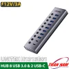 Bộ Chia Cổng Hub 10 Cổng USB 3.0 Unitek H1315B01- Có Công Tắc,Nguồn Phụ 12V3A ( 8 Cổng USB-A & 2 Cổng Type-C) 7 Hub 10 cổng USB Unitek H1315B01, 8 USB-A và 2 USB-C, mỗi cổng có công tắc riêng, nguồn 12V/3A