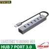 Bộ Chia USB 7 Cổng USB 3.0 Vỏ Nhôm Unitek Y-3090(EU)- Hỗ Trợ Nguồn Phụ 5V2A 12 Bộ chia USB 7 cổng USB 3.0 vỏ nhôm Unitek Y-3090 EU, cáp liền 40cm, nguồn 5V/2A
