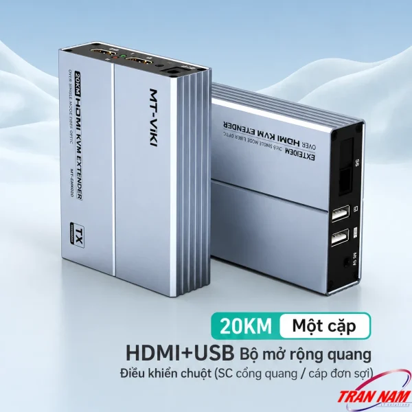 Bộ Phát Bộ Thu MT-VIKI MT-EHK020 một cặp, bộ mở rộng quang HDMI+USB điều khiển chuột 20KM qua cổng SC