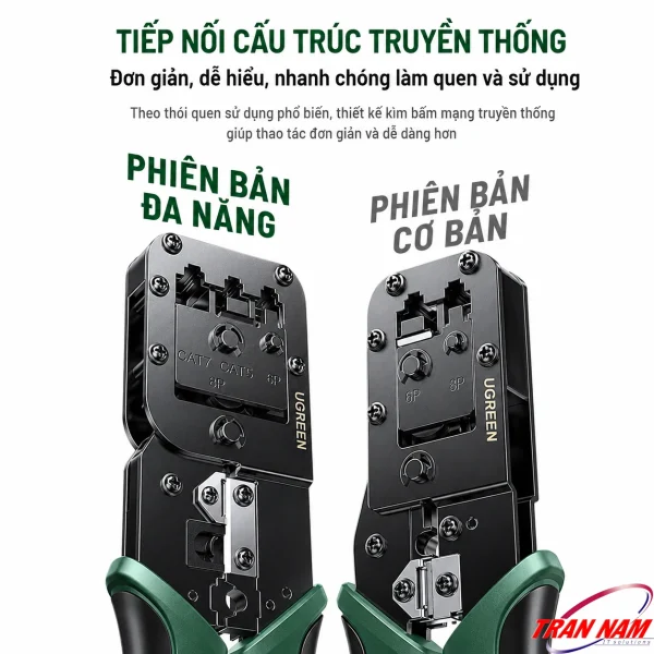 Kìm Bấm Cáp Mạng Đa Năng 3 Trong 1 Ugreen 15115 - Hỗ Trợ Cat5e/6-Cat7/8 7 Khuôn ép phiên bản đa năng Ugreen 15115 khắc CAT7 CAT5 6P 8P