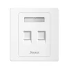 Mặ Nạ Mạng Âm Tường 2 Cổng Vuông Jasoz T-E304- Nhựa ABS. 86*86 1 Mặ Nạ Mạng Âm Tường 2 Cổng Vuông Jasoz T-E304