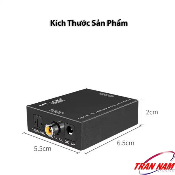 Kích thước bộ giải mã âm thanh MT-VIKI MT-DA21: dài 6.5cm, rộng 5.5cm, cao 2cm, vỏ hợp kim nhôm