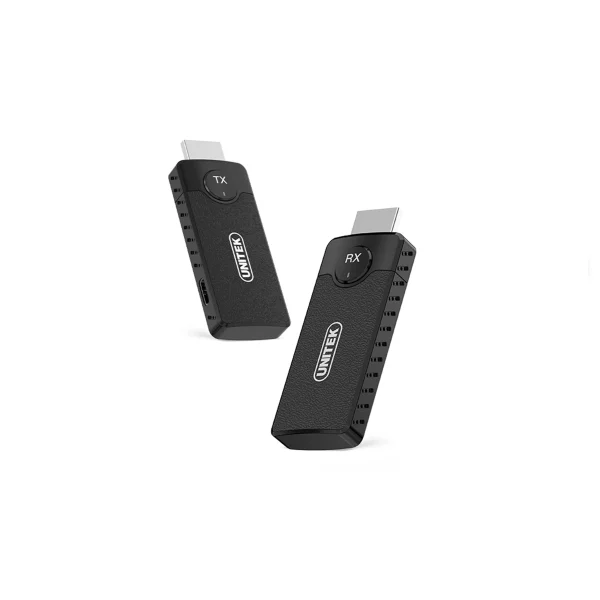 Bộ truyền HDMI không dây mini UNITEK V1708A gồm bộ phát TX và bộ nhận RX cắm trực tiếp HDMI