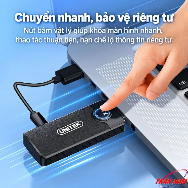 Bộ Truyền HDMI Không Dây Mini UNITEK V1708A — Full HD 1080P@60Hz, 50M 4 Nút vật lý trên bộ phát UNITEK V1708A giúp ngắt nhanh nội dung trình chiếu từ laptop
