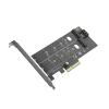 Card PCIe SSD 2 khe M.2 NVMe + SATA Unitek T1047A (2230/2242/2260/2280, tối đa 32Gbps) 12 Card PCIe Unitek T1047A với hai khe M.2 ghi M-Key và B-Key, đầu SATA 7 chân và bracket kim loại