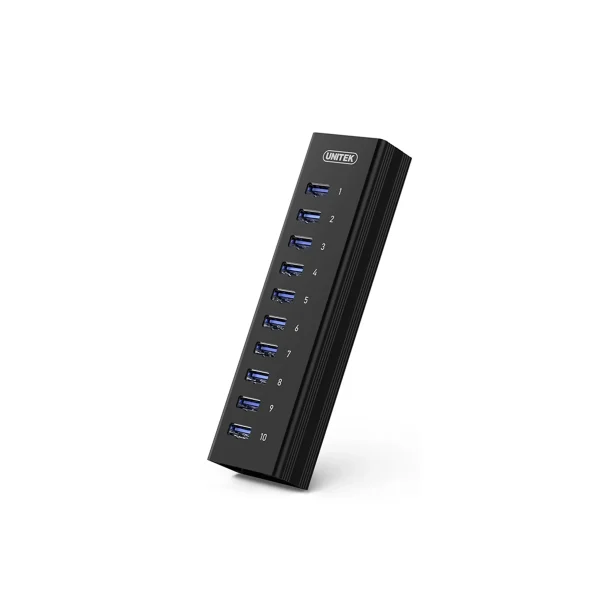 Hub Chia 10 cổng USB 3.0 5Gbps Unitek H305A- Có Nguồn Phụ DC 5V4A 1 Hub USB 3.0 Unitek H305A màu đen với 10 cổng USB-A